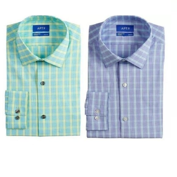 Men's Dress Shirt Apt. 9 Premier Flex Slim Fit size M, L NEW - Picture 1 of 3